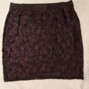 Lace overlay skirt purple and black